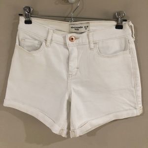 A&F Kids White Denim Shorts